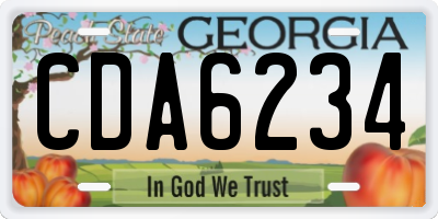 GA license plate CDA6234
