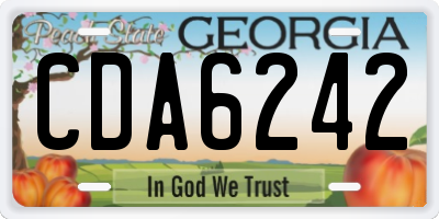 GA license plate CDA6242