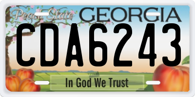 GA license plate CDA6243
