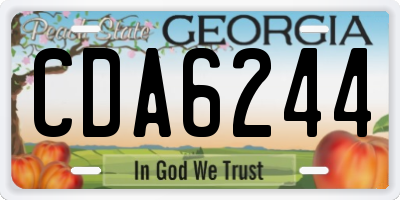 GA license plate CDA6244