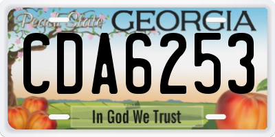 GA license plate CDA6253