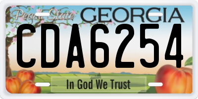 GA license plate CDA6254