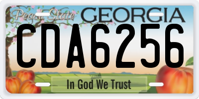 GA license plate CDA6256
