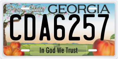 GA license plate CDA6257