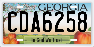 GA license plate CDA6258