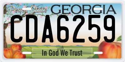 GA license plate CDA6259