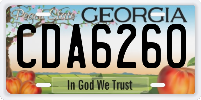 GA license plate CDA6260