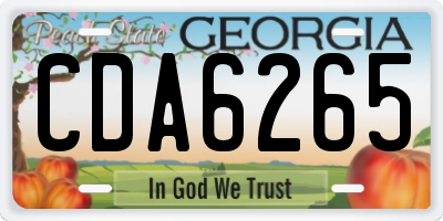 GA license plate CDA6265