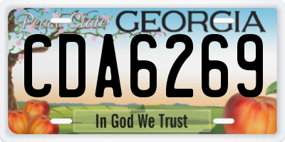 GA license plate CDA6269
