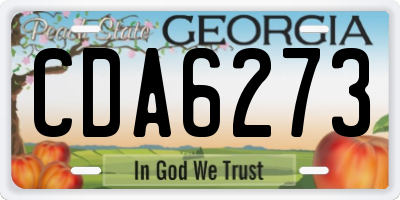 GA license plate CDA6273