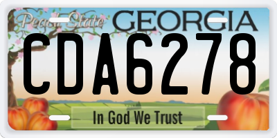GA license plate CDA6278