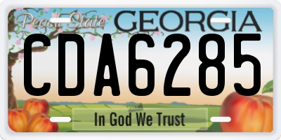 GA license plate CDA6285