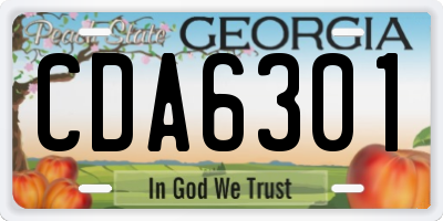 GA license plate CDA6301