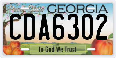 GA license plate CDA6302