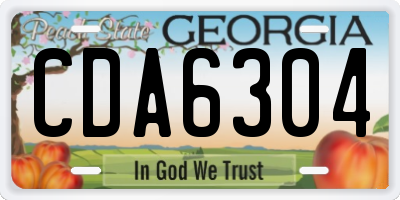GA license plate CDA6304