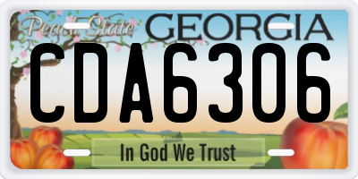 GA license plate CDA6306
