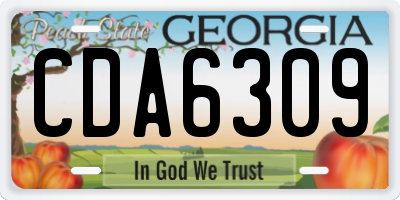 GA license plate CDA6309