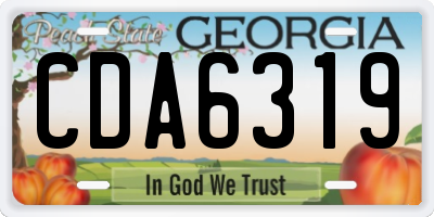 GA license plate CDA6319
