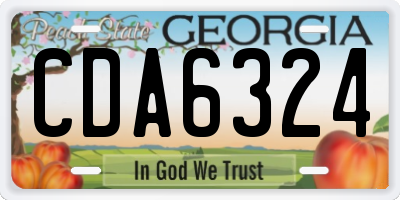 GA license plate CDA6324