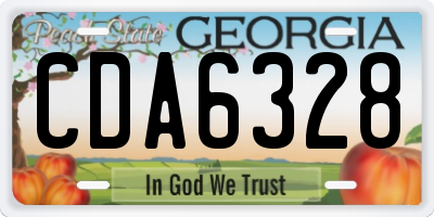 GA license plate CDA6328