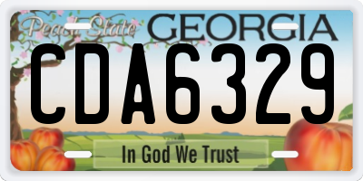GA license plate CDA6329
