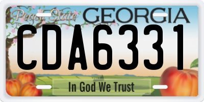GA license plate CDA6331