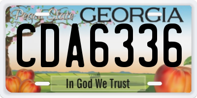 GA license plate CDA6336