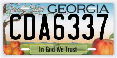 GA license plate CDA6337
