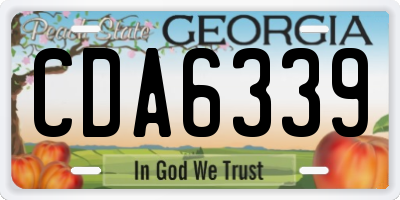 GA license plate CDA6339