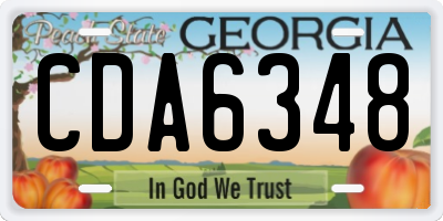 GA license plate CDA6348