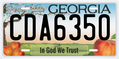 GA license plate CDA6350