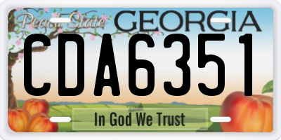 GA license plate CDA6351