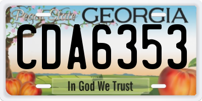 GA license plate CDA6353