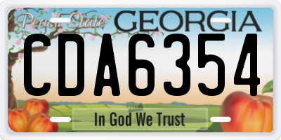 GA license plate CDA6354