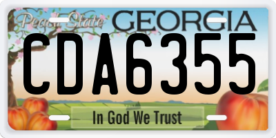 GA license plate CDA6355