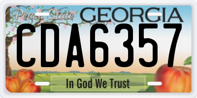 GA license plate CDA6357