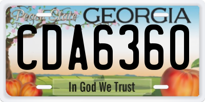 GA license plate CDA6360