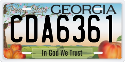 GA license plate CDA6361