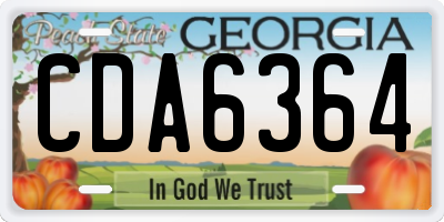 GA license plate CDA6364