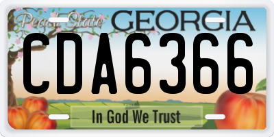 GA license plate CDA6366