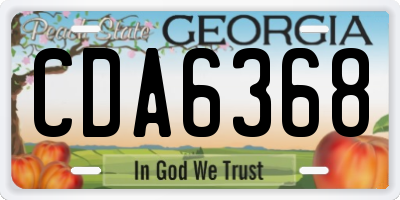 GA license plate CDA6368