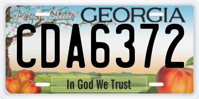 GA license plate CDA6372