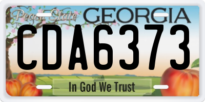 GA license plate CDA6373