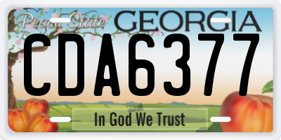 GA license plate CDA6377