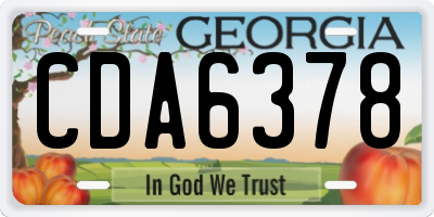 GA license plate CDA6378