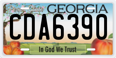 GA license plate CDA6390