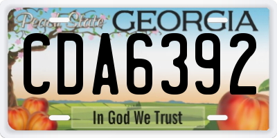 GA license plate CDA6392