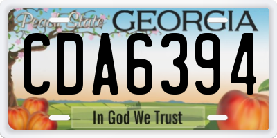 GA license plate CDA6394