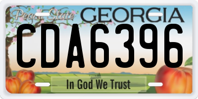 GA license plate CDA6396