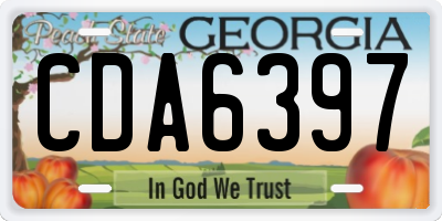 GA license plate CDA6397